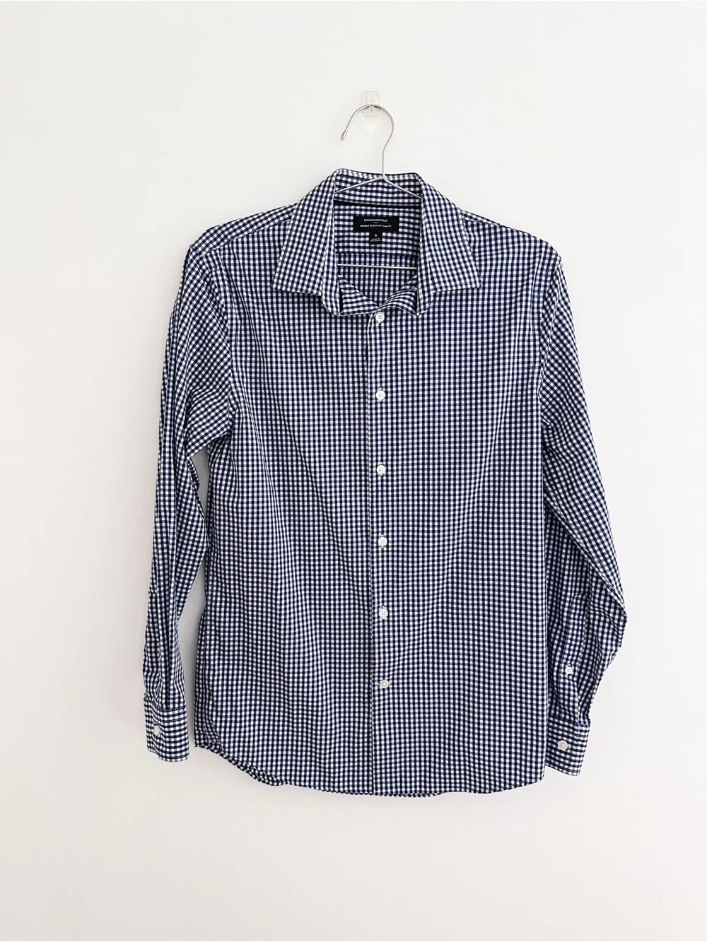 Banana Republic Men’s Blue White Gingham Slim Fit Button Down Shirt Size S